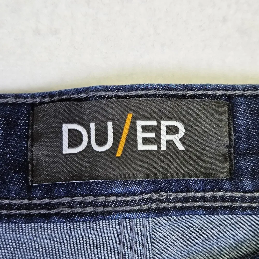 DU/ER L2X Slim Fit Jean Mens 31x30 Stretch Performance Dark Blue Denim Pant DUER